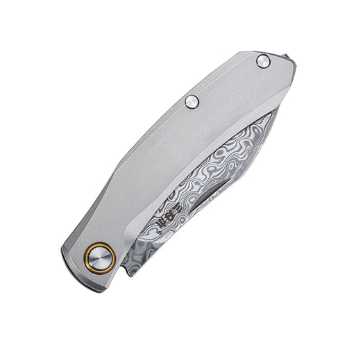 SANRENMU 7315-TZ (Damascus blade, Titanium handle, slip joint, ambi clip)