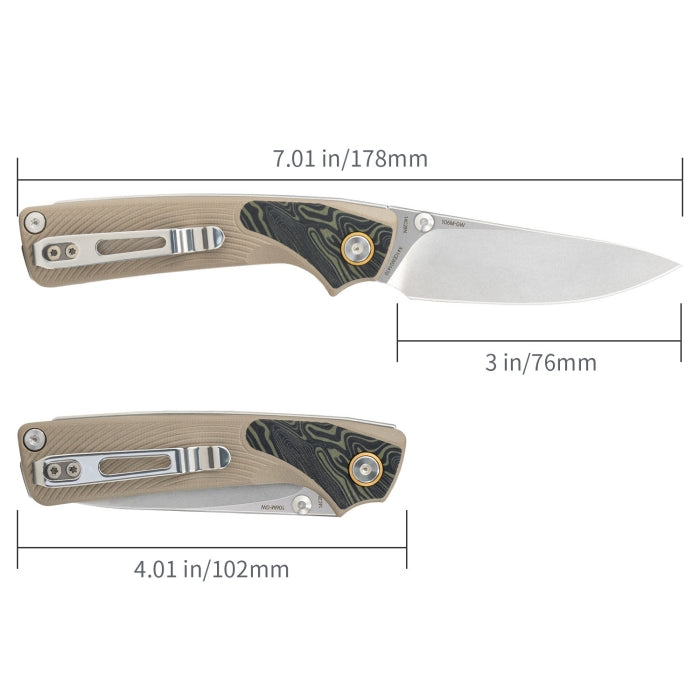 SRM Dome 106M-GW (2.99" 14C28N Blade, G10 Handle)