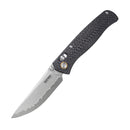 SRM Ambi Lock Folding Knife Medal 255L-CB2 (Laminated 140Cr Steel Blade, Carbon-fiber Handle)
