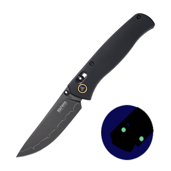 SRM Ambi Lock Folding Knife Medal 255L-MB2 (Laminated 140Cr Steel Blade, Micarta Handle)