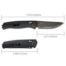 SRM Ambi Lock Folding Knife Medal 255L-MB2 (Laminated 140Cr Steel Blade, Micarta Handle)