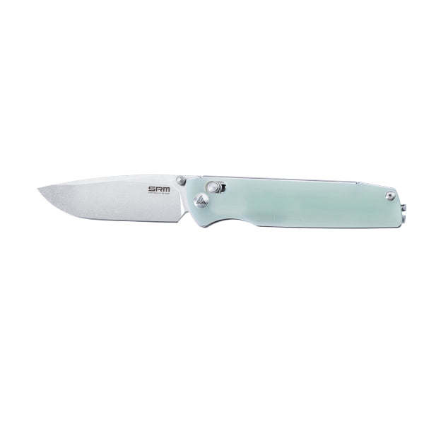 SRM 258L-GC (D2 blade, Jade G10 handle, Mono Chassis, ambi-clip, ambi lock)