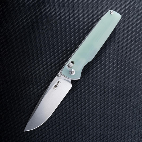 SRM 258L-GC (D2 blade, Jade G10 handle, Mono Chassis, ambi-clip, ambi lock)