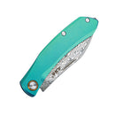 SANRENMU 7315-TG (Damascus blade, Titanium handle, slip joint, ambi clip)