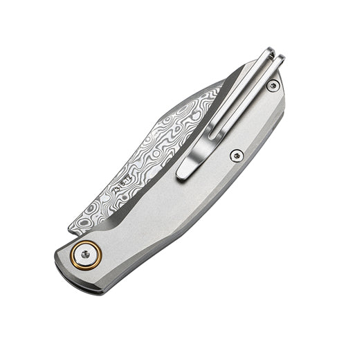 SANRENMU 7315-TZ (Damascus blade, Titanium handle, slip joint, ambi cl