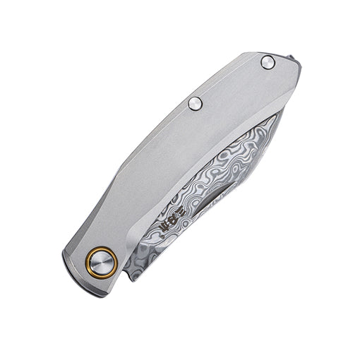 SANRENMU 7315-TZ (Damascus blade, Titanium handle, slip joint, ambi cl