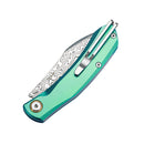 SANRENMU 7315-TG (Damascus blade, Titanium handle, slip joint, ambi clip)